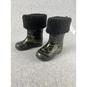 Carters Rain Boots Boys Size 5 Waterproof Insulated Fleece Lining Removable
